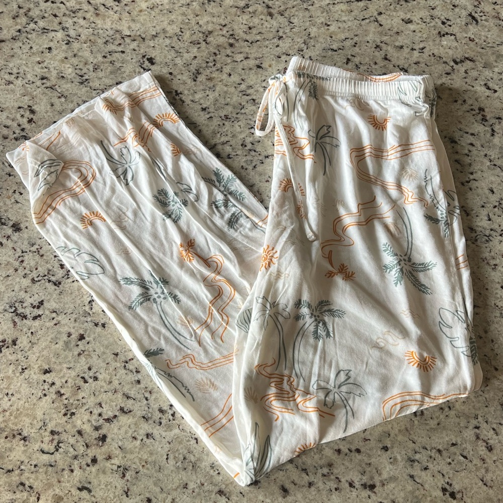 BP White Lounge/Pajama Pants with Orange and Green Accents